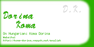 dorina koma business card